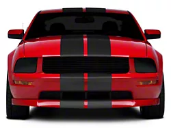 SEC10 GT500 Style Stripes; Matte Black; 10-Inch (05-14 Mustang)