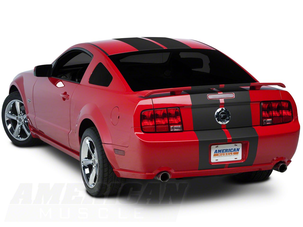 SEC10 Mustang GT500 Style Stripes; Matte Black; 10-Inch