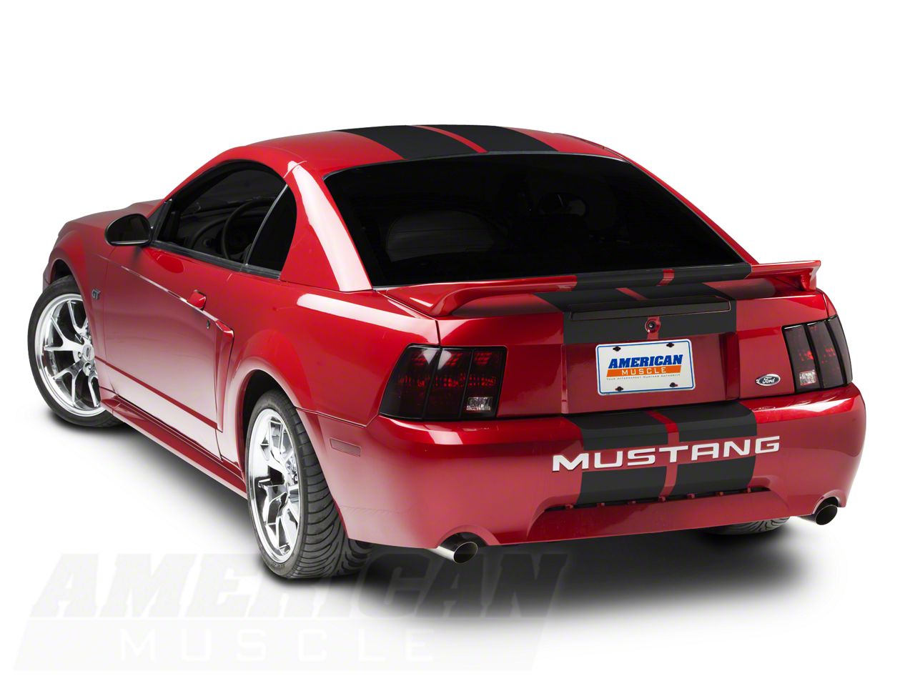 SEC10 Mustang GT500 Style Stripes; Matte Black; 10-Inch