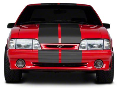 SEC10 Lemans Stripes; Matte Black; 12-Inch (79-93 Mustang)