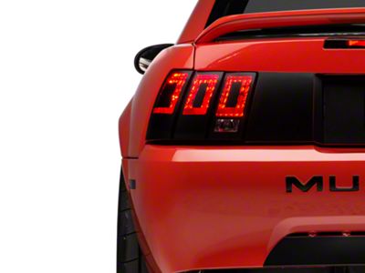 SEC10 Tail Light Conversion Decal; Matte Black (99-04 Mustang)