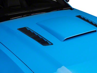 SEC10 Hood Vent Accent Decals; Matte Black (13-14 Mustang)