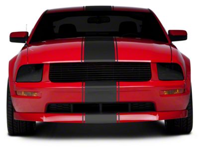 SEC10 Super Snake Style Stripes; Matte Black (05-14 Mustang)