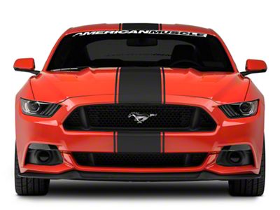 SEC10 Super Snake Style Stripes; Matte Black (15-23 Mustang)