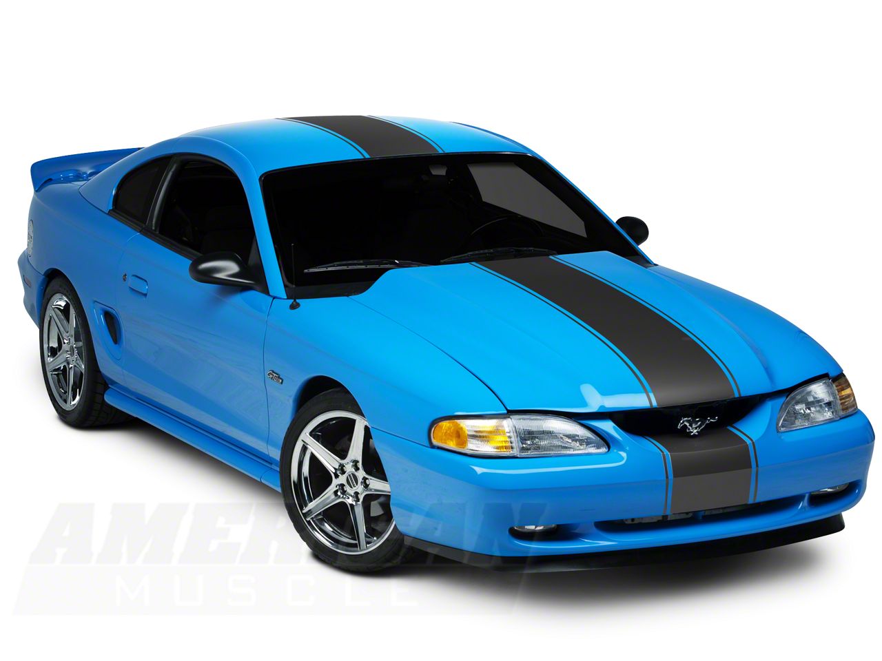 SEC10 Mustang Super Snake Style Stripes; Matte Black 26186G94 (94