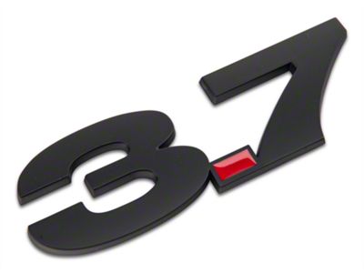 SpeedForm 3.7L V6 Fender Emblem; Matte Black (Universal; Some Adaptation May Be Required)