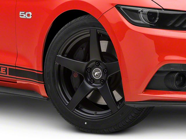 Forgestar CF5 Monoblock Matte Black Wheel; 19x9.5 (15-23 Mustang GT, EcoBoost, V6)