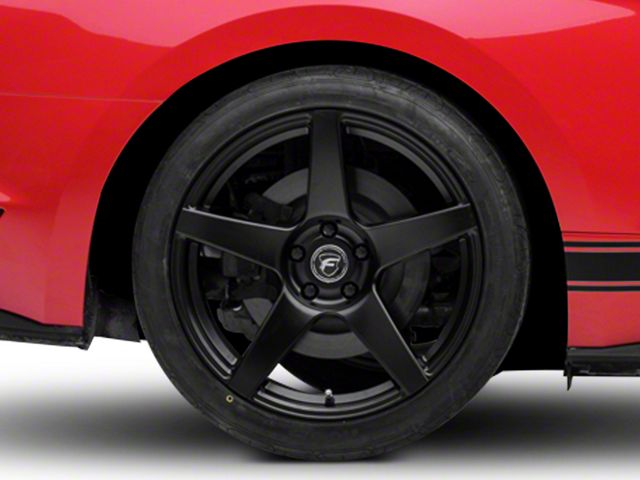 Forgestar CF5 Monoblock Matte Black Wheel; Rear Only; 19x11 (15-23 Mustang GT, EcoBoost, V6)