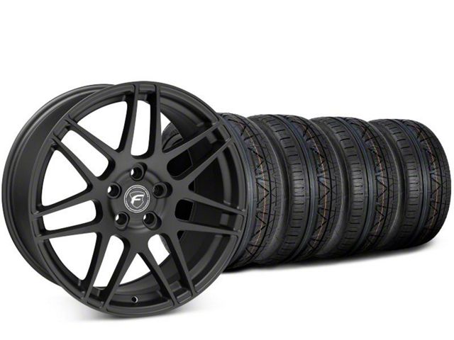 Forgestar F14 Matte Black Wheel and NITTO INVO Tire Kit; 20x9.5 (15-23 Mustang GT, EcoBoost, V6)