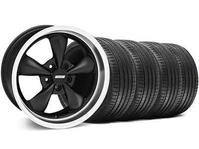 Bullitt Matte Black Wheel and Sumitomo Maximum Performance HTR Z5 Tire Kit; 18x8 (94-98 Mustang)