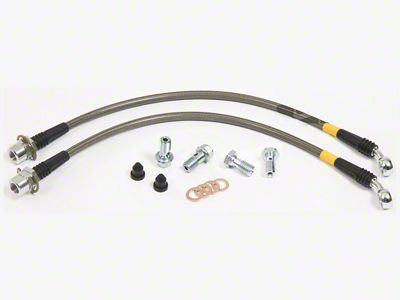 Maximum Motorsports SN95 Caliper Stainless Steel Brake Hose Kit; Front (79-93 Mustang)