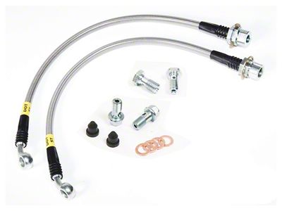 Maximum Motorsports Stainless Steel Brake Hose Kit; Front (94-04 Mustang)