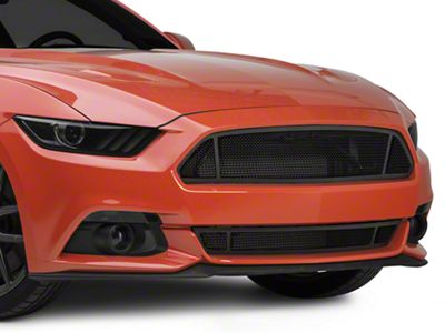 SpeedForm Modern Billet 3-Window Mesh Grille; Black (15-17 Mustang GT, EcoBoost, V6)