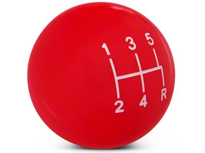 SpeedForm Modern Billet Retro Style 5-Speed Shift Knob; Red (05-10 Mustang GT, V6)