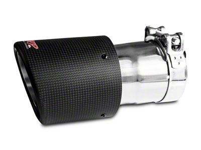 MBRP Angled Cut Dual Wall Round Exhaust Tip; 4.50-Inch; Carbon Fiber (Fits 3-Inch Tailpipe)