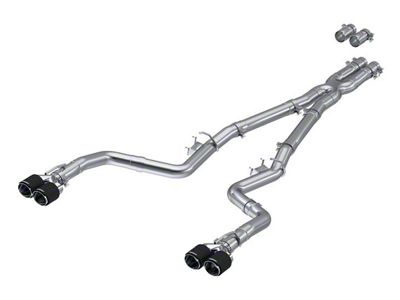 MBRP Armor Pro Cat-Back Exhaust with Carbon Fiber Tips; Race Version (17-23 5.7L HEMI Challenger)