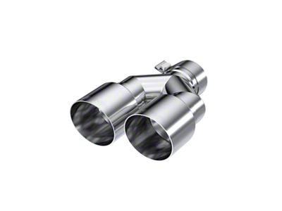 MBRP Angled Cut Dual Round Exhaust Tip; 3.50-Inch; Polished; Passenger Side (Fits 2.50-Inch Tailpipe)