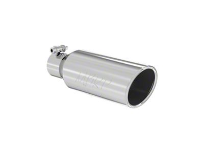 MBRP Angled Cut Rolled End Exhaust Tip; 4-Inch; Polished (Fits 2.50-Inch Tailpipe)
