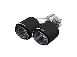 MBRP Angled Cut Dual Round Exhaust Tip; 4-Inch; Carbon Fiber; Driver Side (Fits 2.50-Inch Tailpipe)