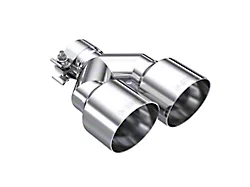 MBRP Angled Cut Dual Round Exhaust Tip; 4-Inch; Polished; Passenger Side (Fits 2.50-Inch Tailpipe)