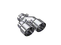 MBRP Angled Cut Dual Round Exhaust Tip; 4-Inch; Polished; Passenger Side (Fits 3-Inch Tailpipe)