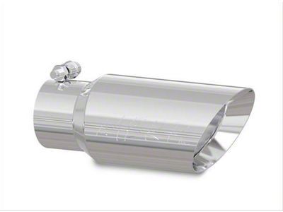 MBRP Angled Cut Dual Wall Exhaust Tip; 4-Inch; Polished (Fits 3-Inch Tailpipe)