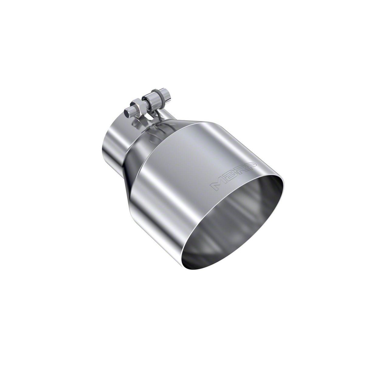 MBRP Angled Cut Round Exhaust Tip; 5-Inch; Polished (Fits 3-Inch Tailpipe)