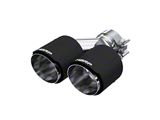 MBRP Angled Cut Dual Round Exhaust Tip; 4-Inch; Carbon Fiber; Passenger Side (Fits 2.50-Inch Tailpipe)