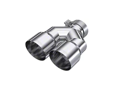 MBRP Angled Cut Dual Round Exhaust Tip; 4-Inch; Polished; Passenger Side (Fits 3-Inch Tailpipe)