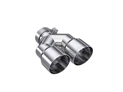 MBRP Angled Cut Dual Round Exhaust Tip; 4-Inch; Polished; Driver Side (Fits 3-Inch Tailpipe)