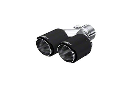 MBRP Angled Cut Dual Round Exhaust Tip; 3.50-Inch; Carbon Fiber; Passenger Side (Fits 2.50-Inch Tailpipe)