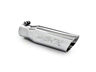 MBRP Angled Cut Dual Wall Exhaust Tip; 3.50-Inch; Polished (Fits 2.50-Inch Tailpipe)