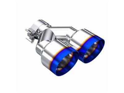 MBRP Angled Cut Dual Round Exhaust Tip; 4-Inch; Burnt End; Driver Side (Fits 2.50-Inch Tailpipe)