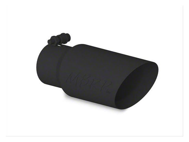MBRP Angled Cut Dual Wall Exhaust Tip; 4-Inch; Black (Fits 3-Inch Tailpipe)