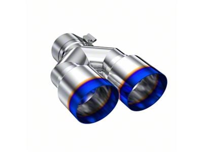 MBRP Angled Cut Dual Round Exhaust Tip; 3.50-Inch; Burnt End; Driver Side (Fits 2.50-Inch Tailpipe)