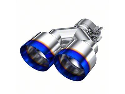 MBRP Angled Cut Dual Round Exhaust Tip; 4-Inch; Burnt End; Passenger Side (Fits 2.50-Inch Tailpipe)