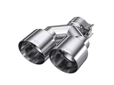 MBRP Angled Cut Dual Round Exhaust Tip; 4-Inch; Polished; Driver Side (Fits 2.50-Inch Tailpipe)