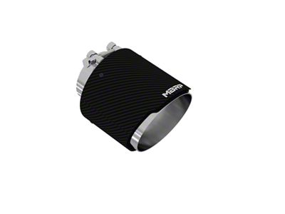 MBRP Angled Cut Round Exhaust Tip; 5-Inch; Carbon Fiber (Fits 3-Inch Tailpipe)