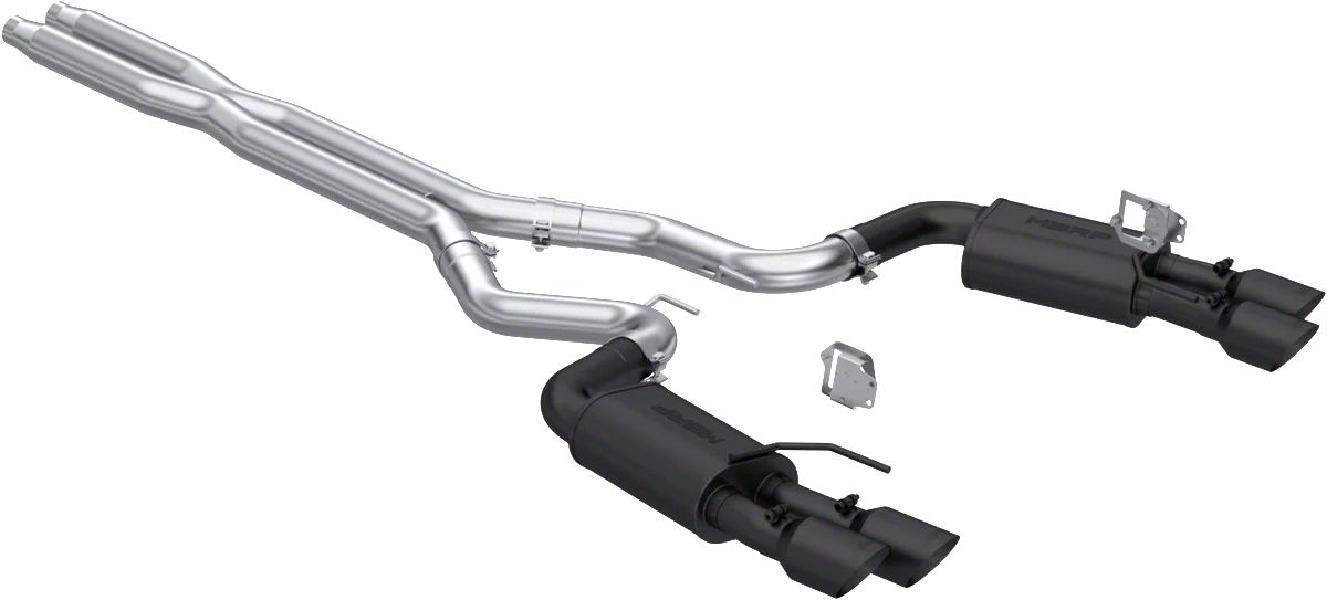 MBRP Armor BLK Valve Delete Cat-Back Exhaust; Street Version (2024 Mustang GT w/ Active Exhaust)
