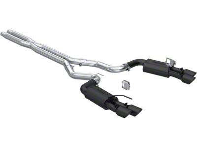 MBRP Armor BLK Valve Delete Cat-Back Exhaust; Street Version (24-25 Mustang GT w/ Active Exhaust)