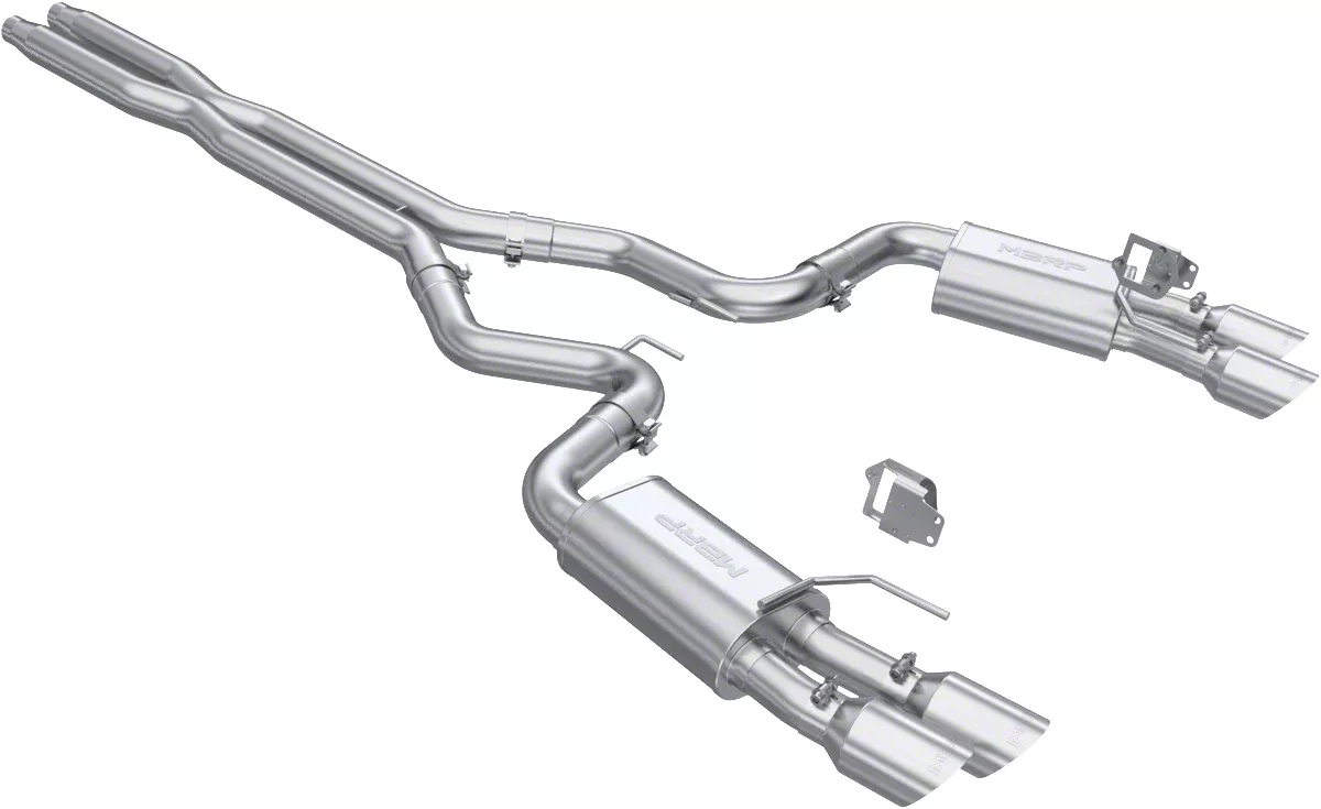 MBRP Armor Lite Valve Delete Cat-Back Exhaust with Polished Tips; Street Version (2024 Mustang GT w/ Active Exhaust)