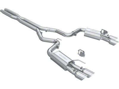 MBRP Armor Lite Valve Delete Cat-Back Exhaust with Polished Tips; Street Version (2024 Mustang GT w/ Active Exhaust)
