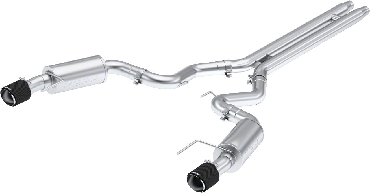 MBRP Armor Pro Cat-Back Exhaust with Carbon Fiber Tips; Street Version (2024 Mustang GT Fastback w/o Active Exhaust)