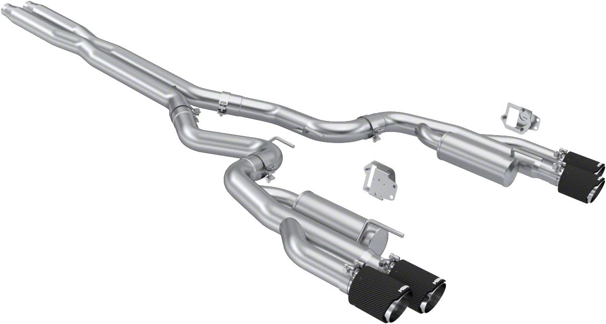 MBRP Armor Pro Valve Delete Cat-Back Exhaust with Carbon Fiber Tips; Race Version (2024 Mustang GT w/ Active Exhaust)