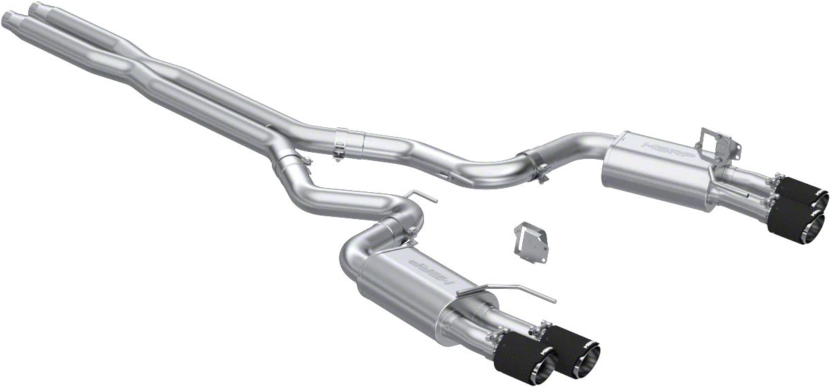 MBRP Armor Pro Valve Delete Cat-Back Exhaust with Carbon Fiber Tips; Street Version (2024 Mustang GT w/ Active Exhaust)