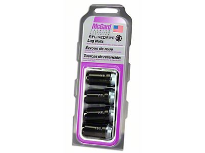 ACORN SPLINE LUG NUT BLACK 1/2 WITH SPLINE KEY WHEEL LOCK FORD LINCOLN MUSTANG