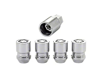 Set Of 4 Chrome 1/2" Acorn Lug Nut Wheel Locks – Fits Mustang, GT, Taurus, Edge, Shelby