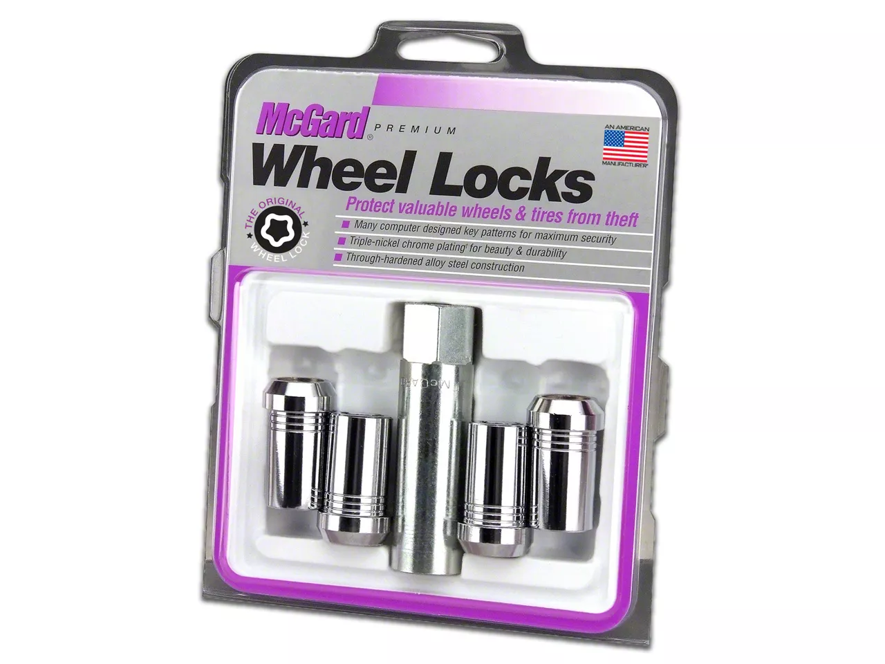 McGard Mustang Chrome Tuner Style Wheel Lock Set; 14mm x 1.5 25115 (1524 Mustang) Free Shipping
