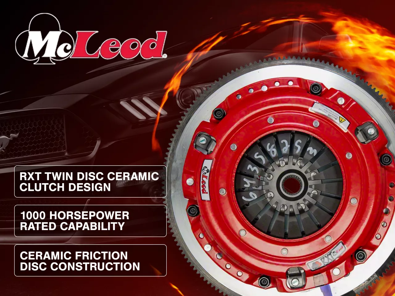 McLeod Mustang RXT Twin Disc 1000HP Ceramic Clutch Kit with 8-Bolt