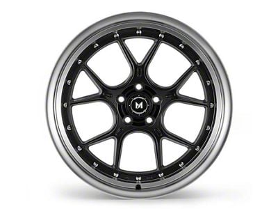 MFlow Racing MFL1 Matte Black with Machined Lip Wheel; 18x9.5; 30mm Offset (05-09 Mustang)